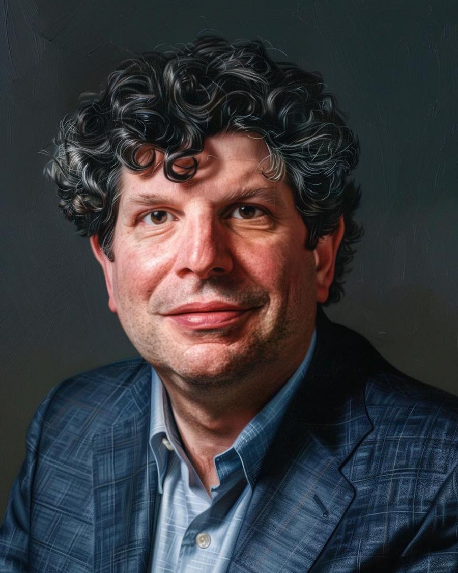 How Much is Eric Weinstein's Net Worth? Eric Weinstein smiling, infographic showing his net worth growth over the years.