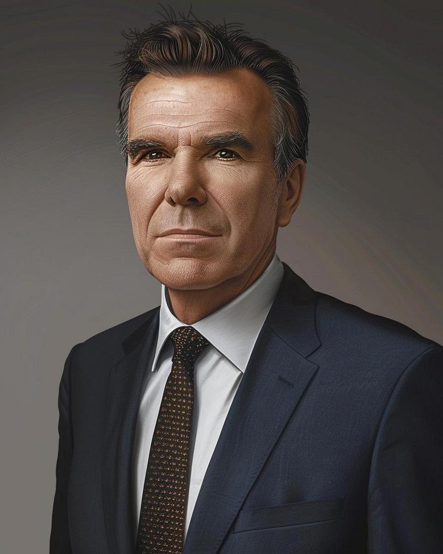 How has Rob Schmitt's career influenced his net worth? Rob Schmitt smiling, indicating his successful career boost to his net worth.