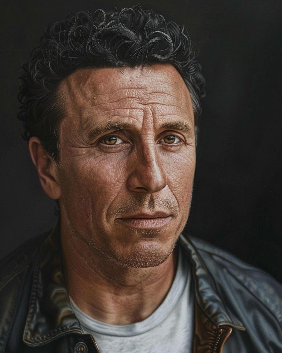 What Are Chris Cuomo’s Major Sources of Income? Chris Cuomo standing beside a chart showing major sources of income for his networth.