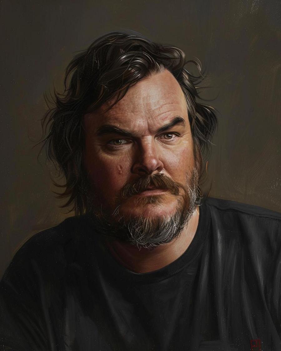 What Are Jack Black's Most Lucrative Business Ventures? Jack Black smiling, infographic detailing his most lucrative business ventures and net worth.