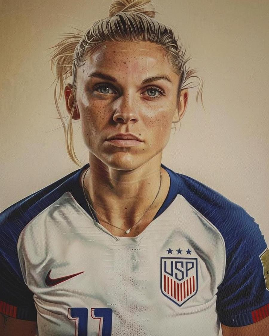 What Are Julie Ertz's Major Career Achievements? Julie Ertz standing with her major career trophies highlighting her net worth.