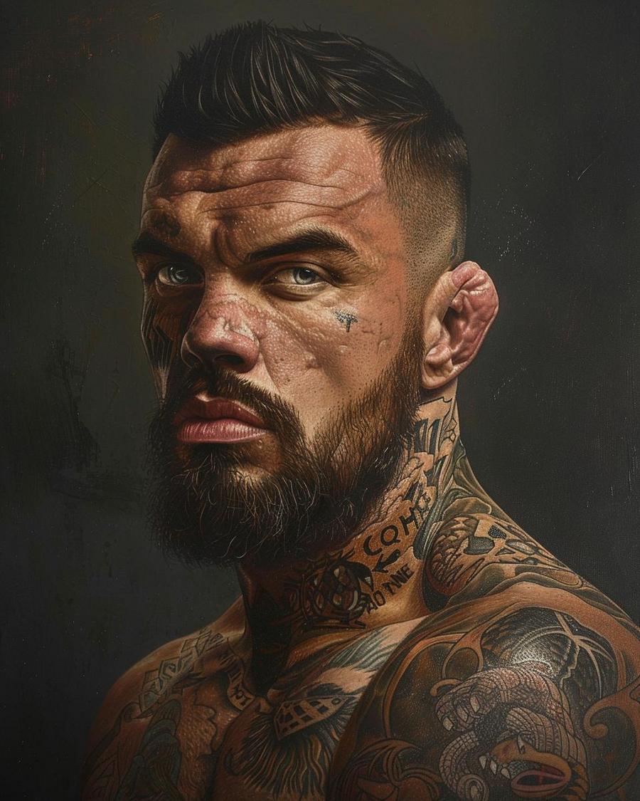 What Are Mike Perry's Major Sources of Income Outside the Octagon? Mike Perry smiling beside graph illustrating net worth growth from diverse income sources.