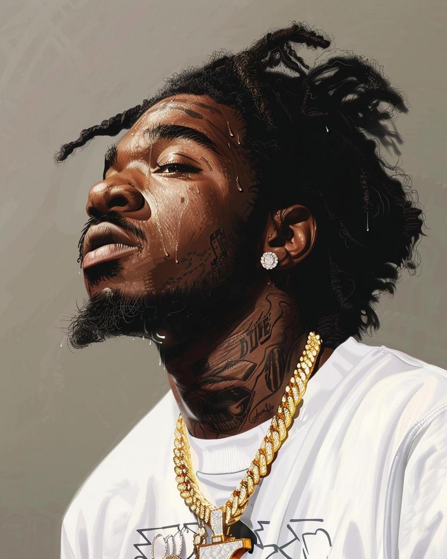 What Are Mozzy's Most Lucrative Business Ventures? Mozzy smiling beside chart showing increase in mozzy net worth from business ventures.