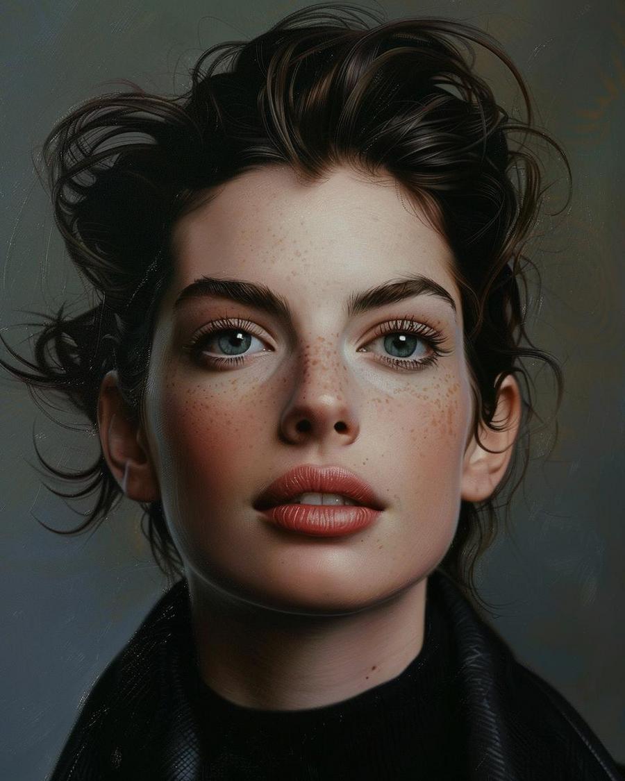 What Are Some of Anne Hathaway's Highest Earning Films? Anne Hathaway posing with posters of her highest-earning films to showcase net worth.