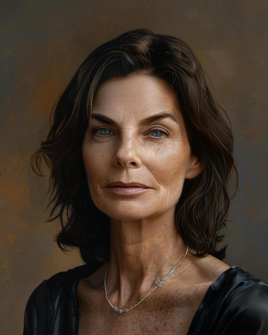 What Are the Major Milestones in Sela Ward's Career? Sela Ward smiling with career milestones graph highlighting major boosts in net worth.