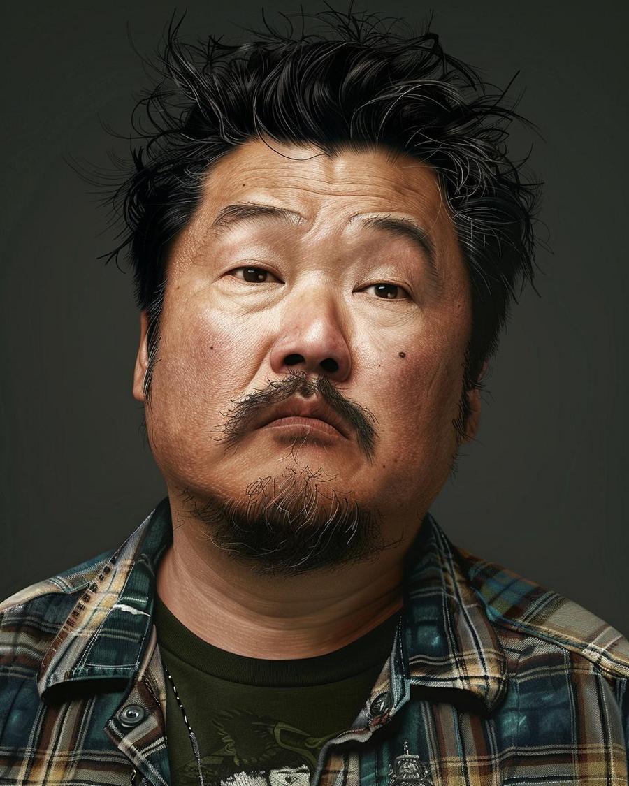 What Are the Major Sources of Bobby Lee's Income? Bobby Lee smiling next to graph showing major sources of bobby lee networth.