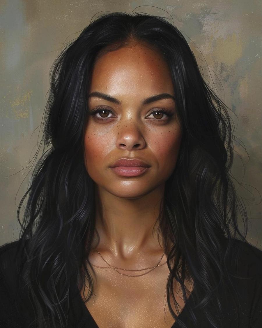 What Are the Major Sources of Zoe Saldana's Income? Zoe Saldana standing beside graph illustrating major sources of her net worth.