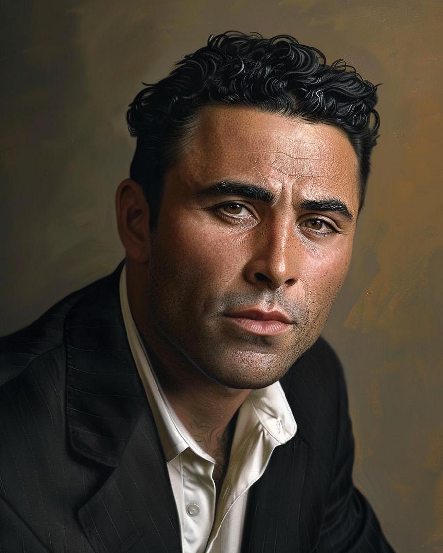 What Business Ventures Contributed to De La Hoya's Fortune? Oscar De La Hoya standing beside graph of networth from business ventures.