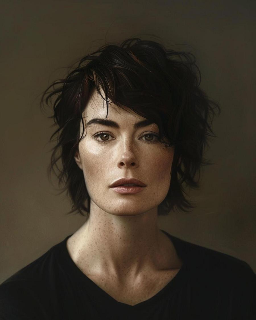 Lena Headey smiling, infographic highlighting key points about her net worth in 2023.