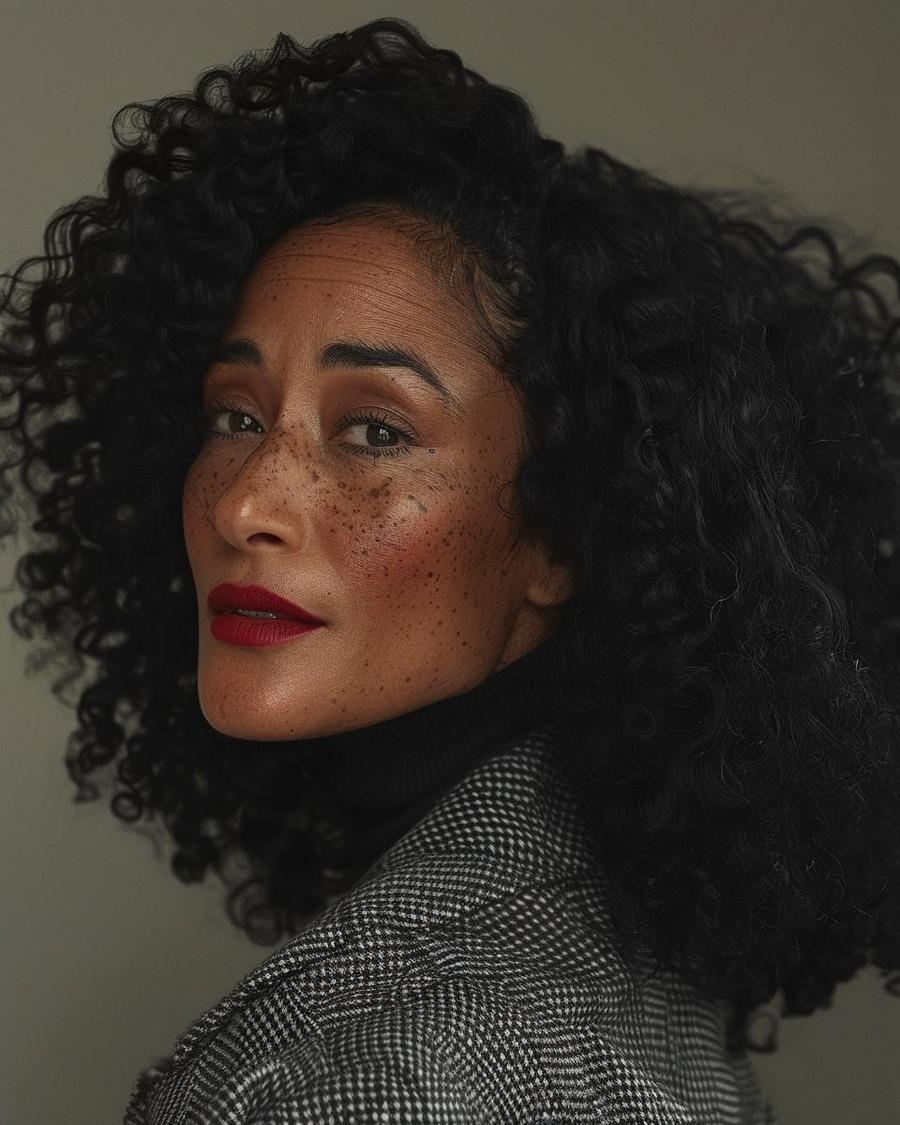 Tracee Ellis Ross smiling, indicative of her net worth growth in 2024, financial success.