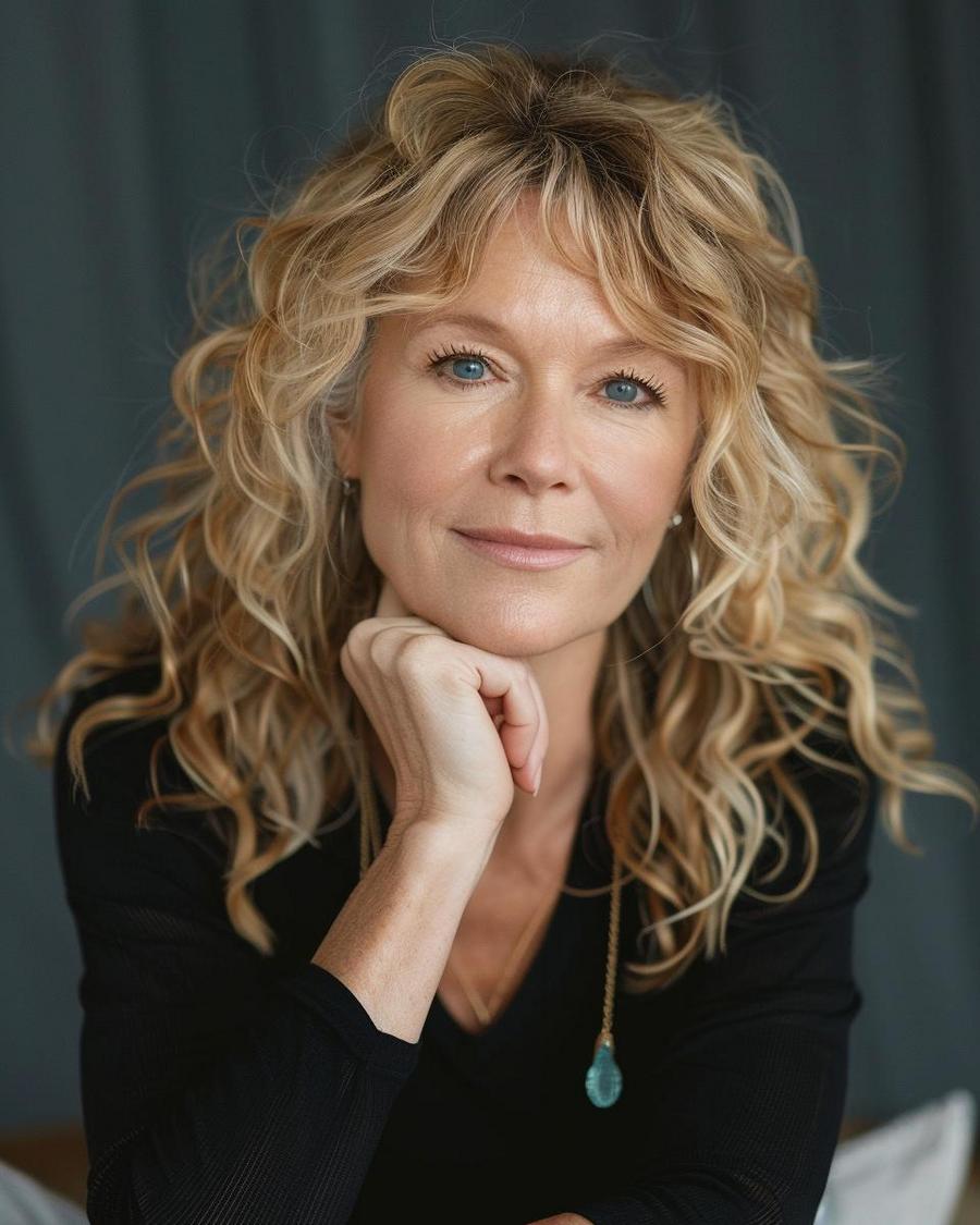 What Were the Early Life Influences that Shaped Jenny Jones? Jenny Jones posing with books, highlighting early life influences that shaped her net worth.