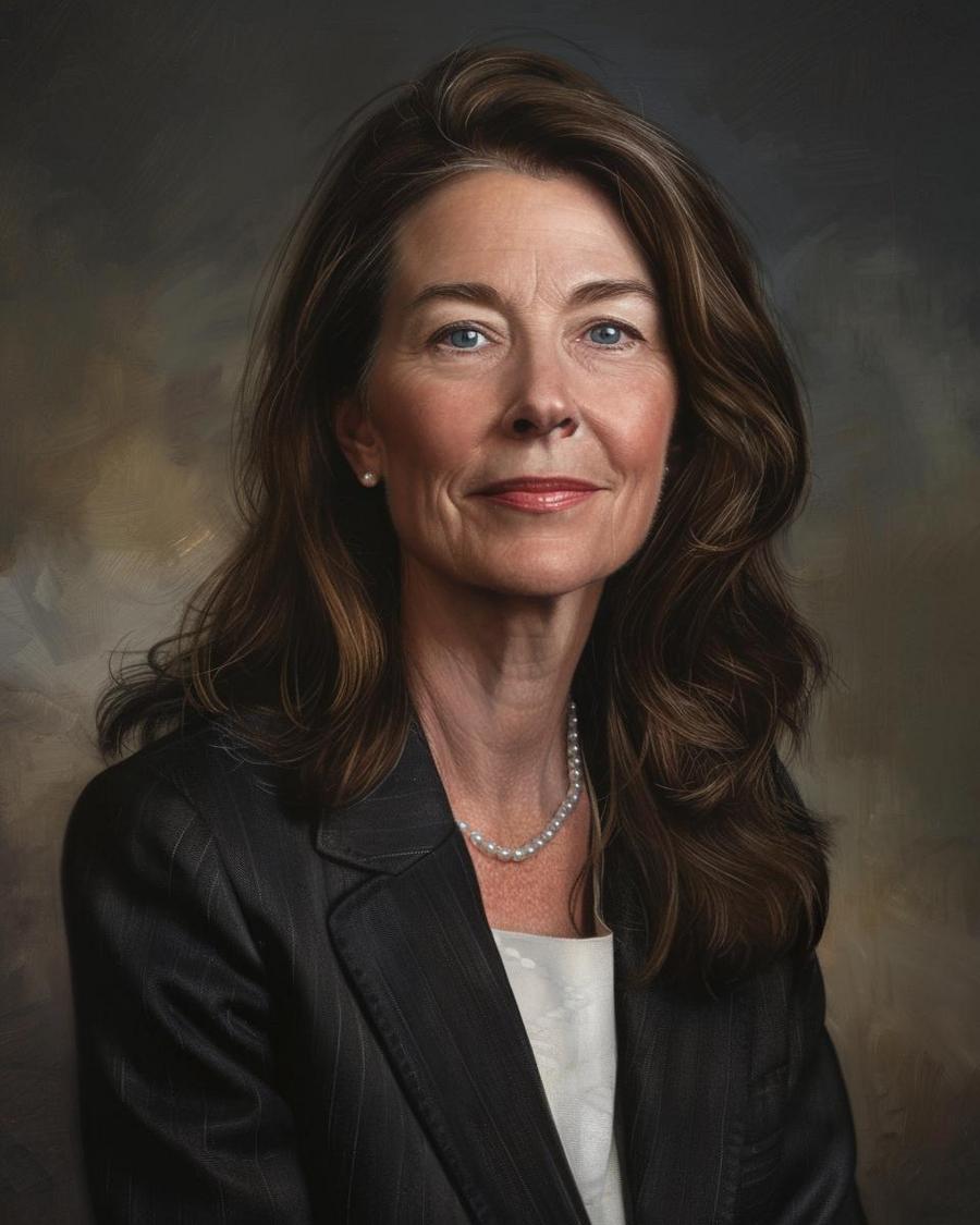 What are the main sources of Christen Whitman's income? Christen Whitman standing beside chart showing main sources of income, reflecting net worth.