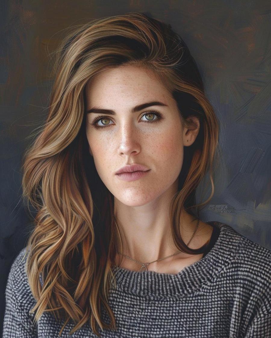Allison Williams smiling, graph showcasing her net worth trend over the years.