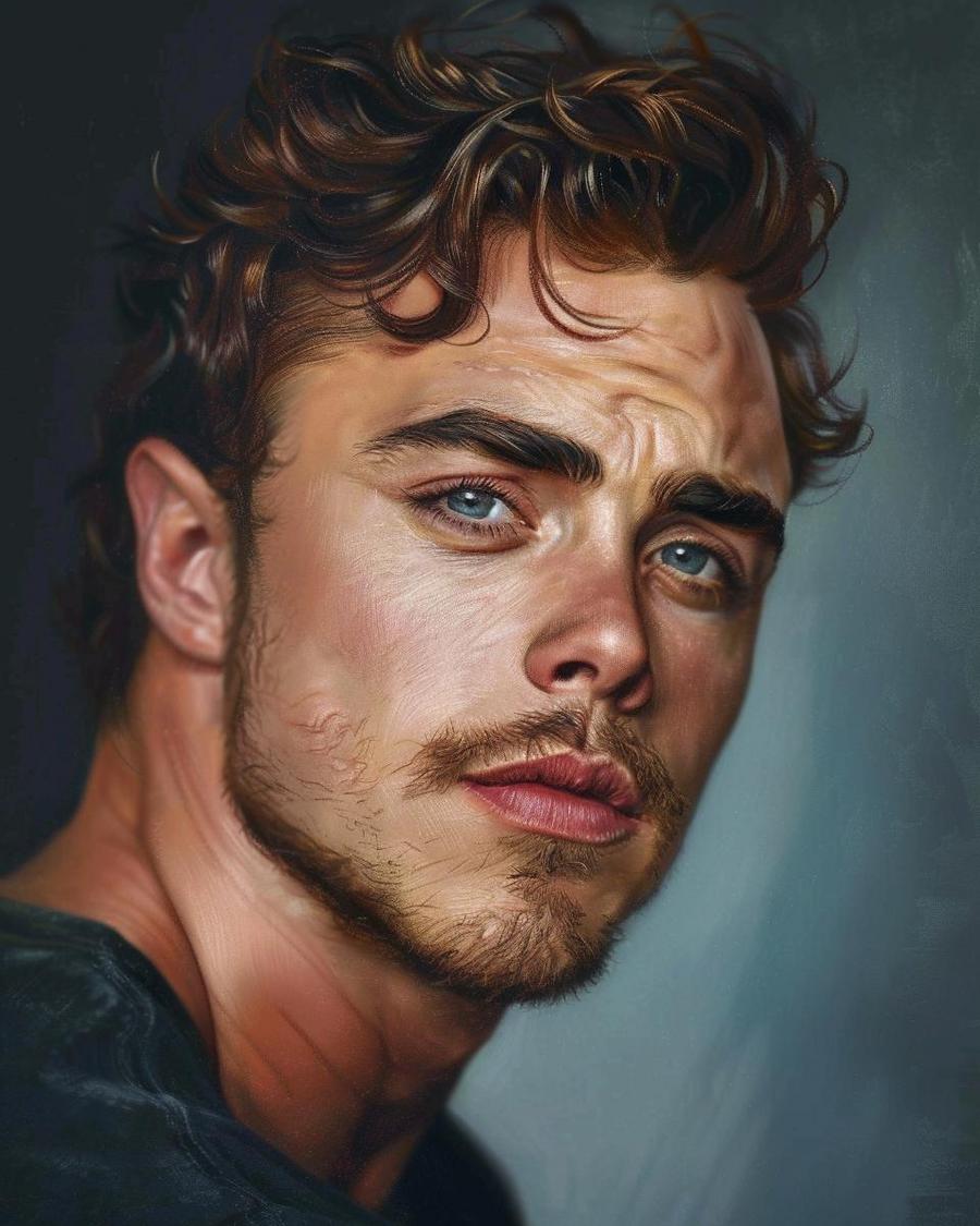Dacre Montgomery smiling, infographic detailing Dacre Montgomery net worth in the background.