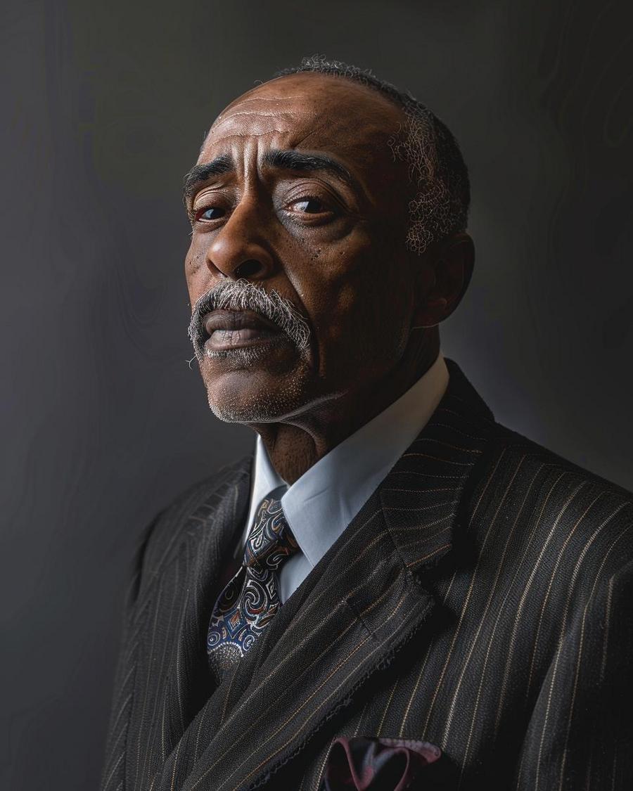 Gino Jennings standing next to 2024 net worth graphic display, financial growth analysis.