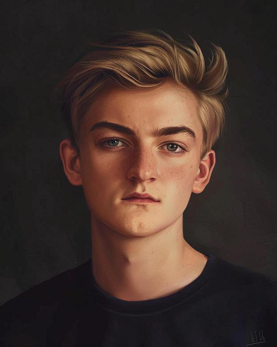 Jack Gleeson smiling, graphic detailing his net worth and salary in the background.