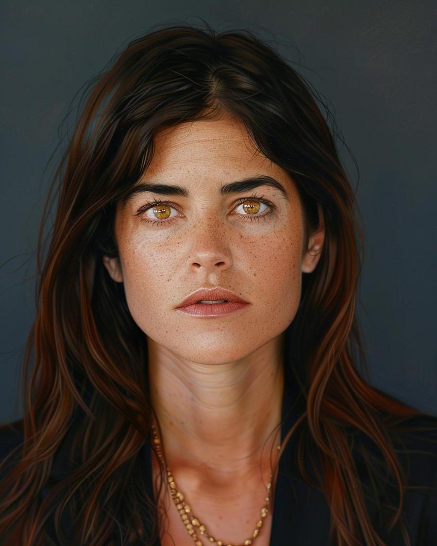 Selma Blair smiling with text overlay about her net worth in 2024