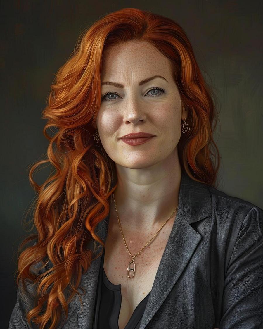 Amy Brown standing confidently, infographic highlighting Amy Brown's net worth.