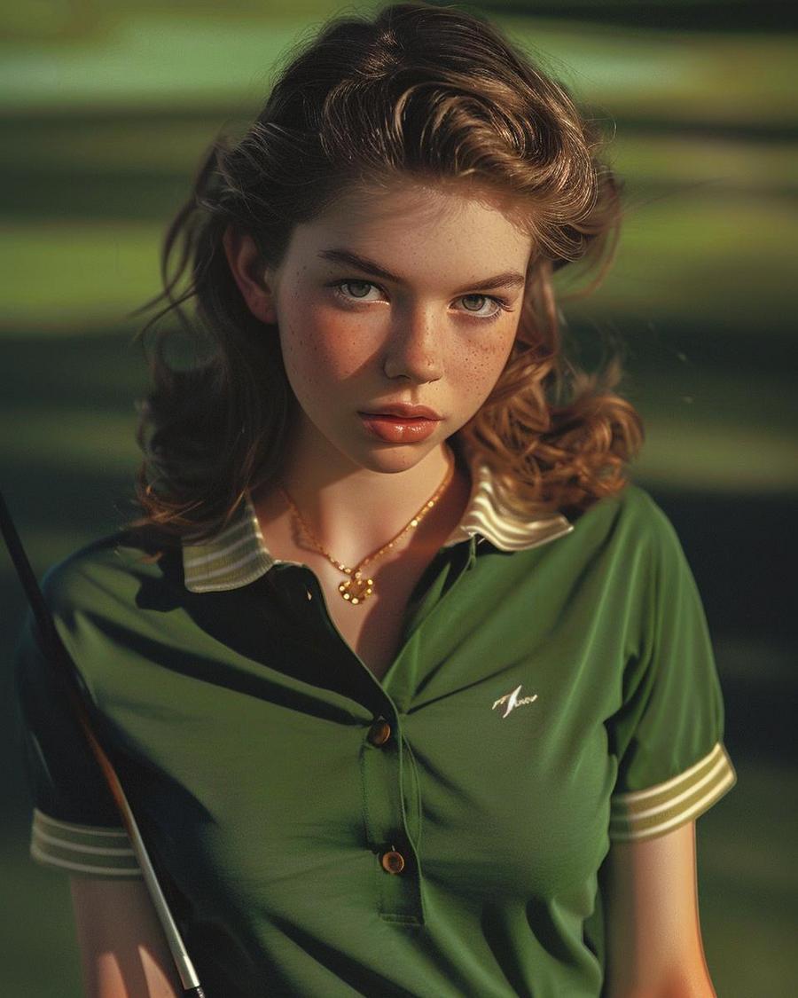 How Much Does Gabby Golf Girl Earn from Golf Tournaments? Gabby Golf Girl standing on golf course, contemplating her net worth from golf tournaments.