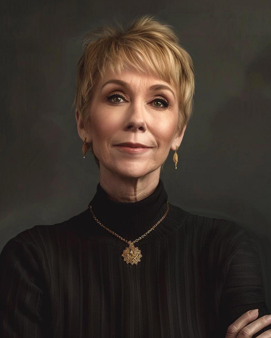 Sandy Duncan smiling, infographic detailing her current net worth in the entertainment industry.