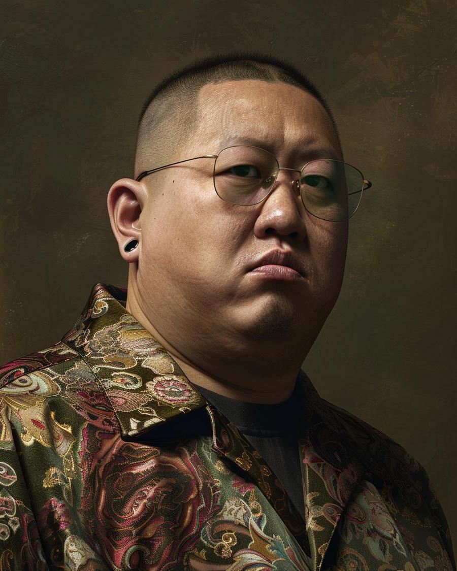 What Role Do Book Sales and TV Royalties Play in Eddie Huang's Income? Eddie Huang sitting at a desk, discussing book sales and TV royalties contributing to net worth.