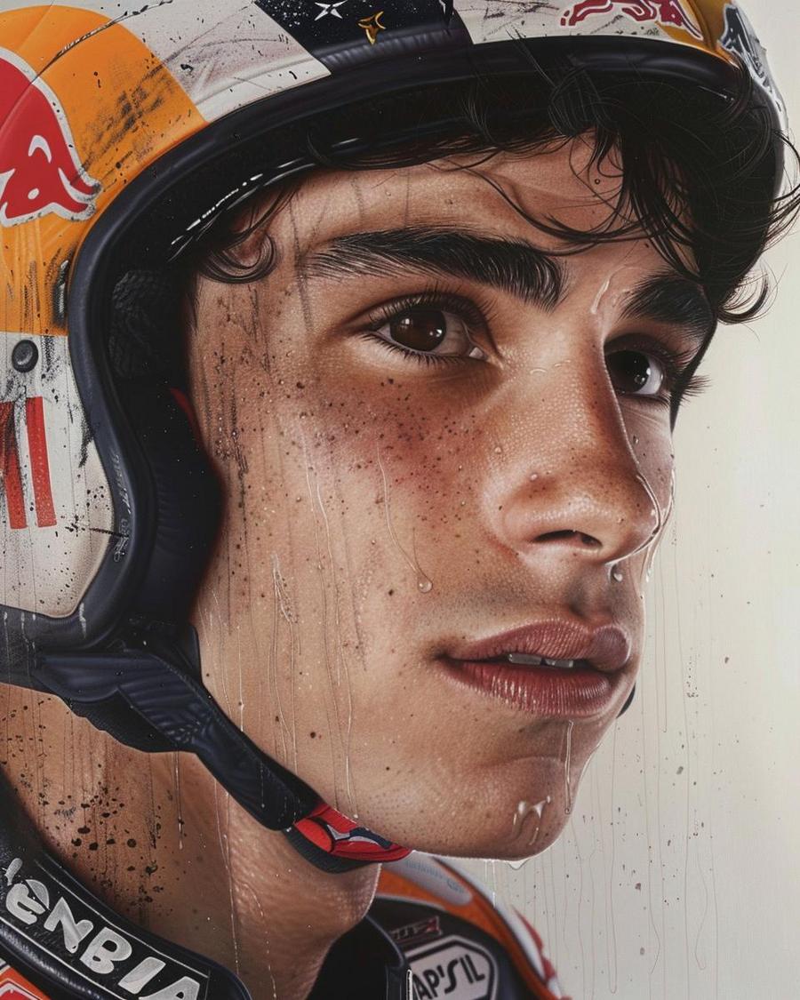 Marc Marquez smiling with trophies, highlighting Marc Marquez net worth achievements.